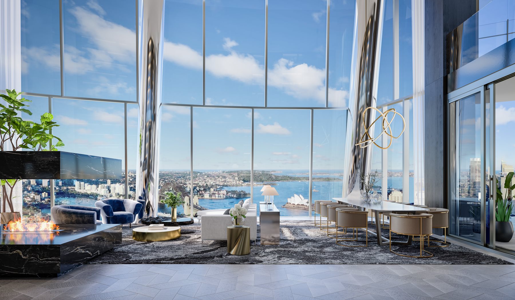 Crown Sydney Residences Penthouse Living Room