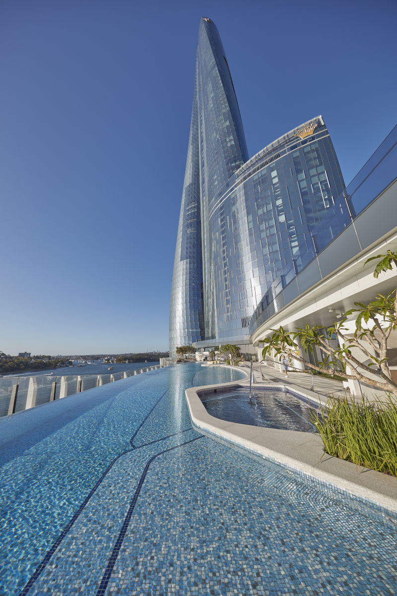 An infinity pool at Crown Sydney 

