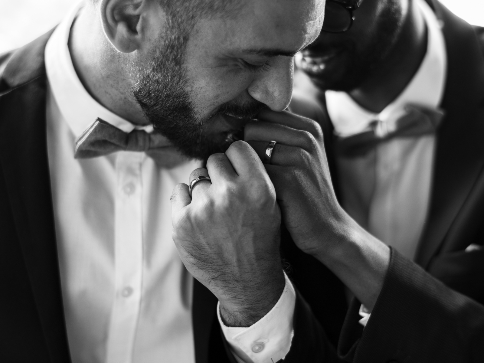 married couple looking at rings