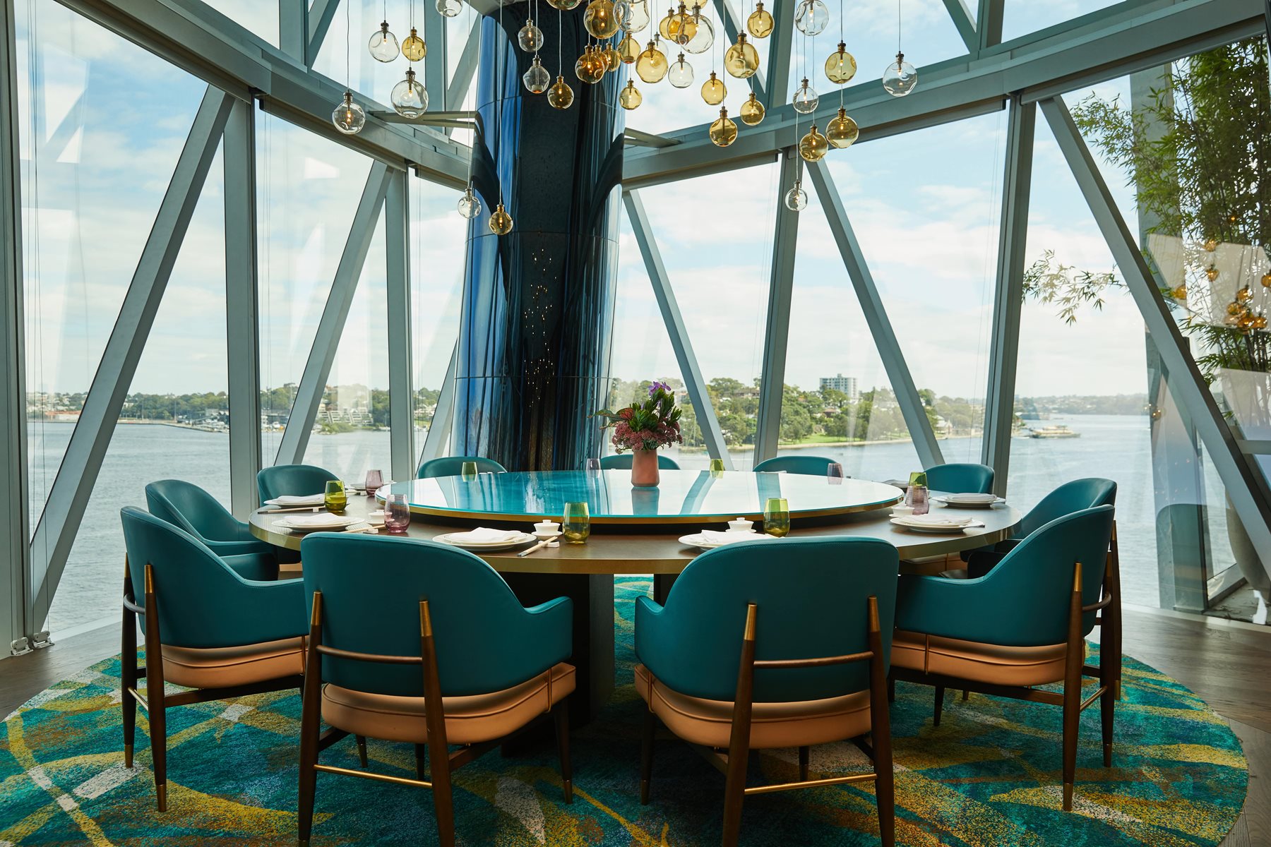 Silks restaurant dining table with a view
