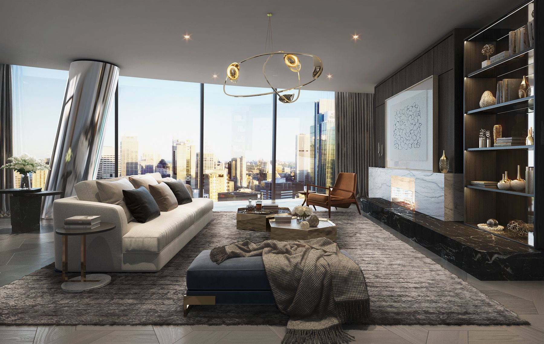 Crown Sydney Residences Premium Apartment Living Room