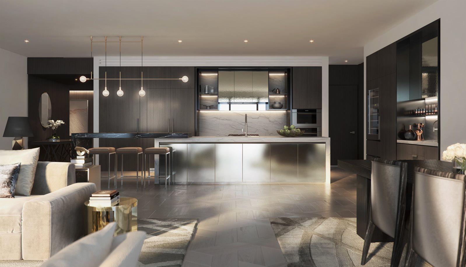 Crown Sydney Residences Premium Apartment Kitchen Dark Scheme