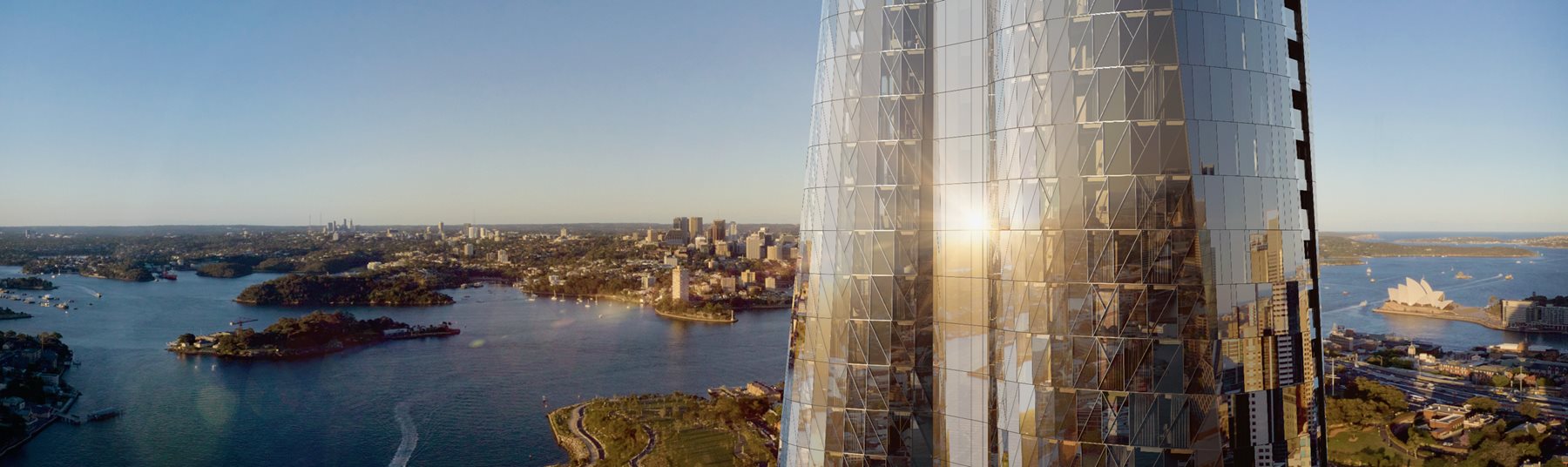 Crown Sydney Skyline Drone View Mid Tower