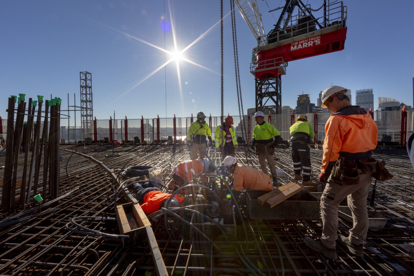 Crown Sydney Progress Workers On Worksite
