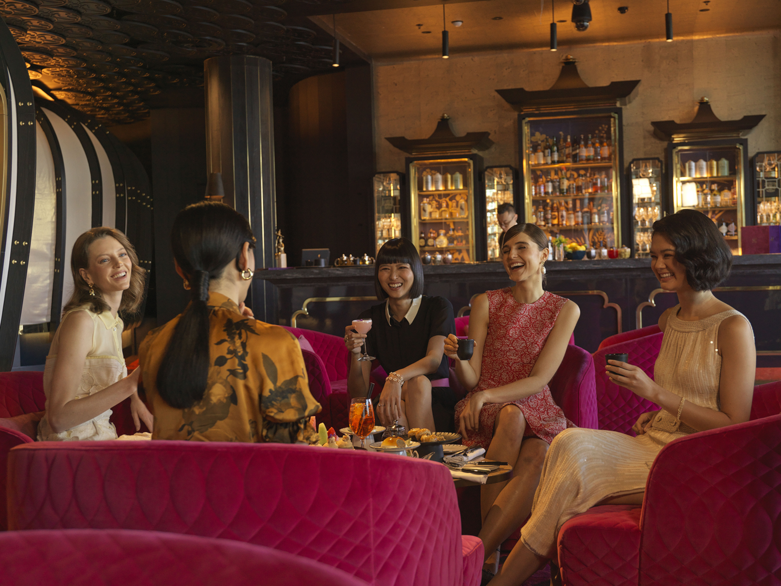 ladies drinking in teahouse lounge bar
