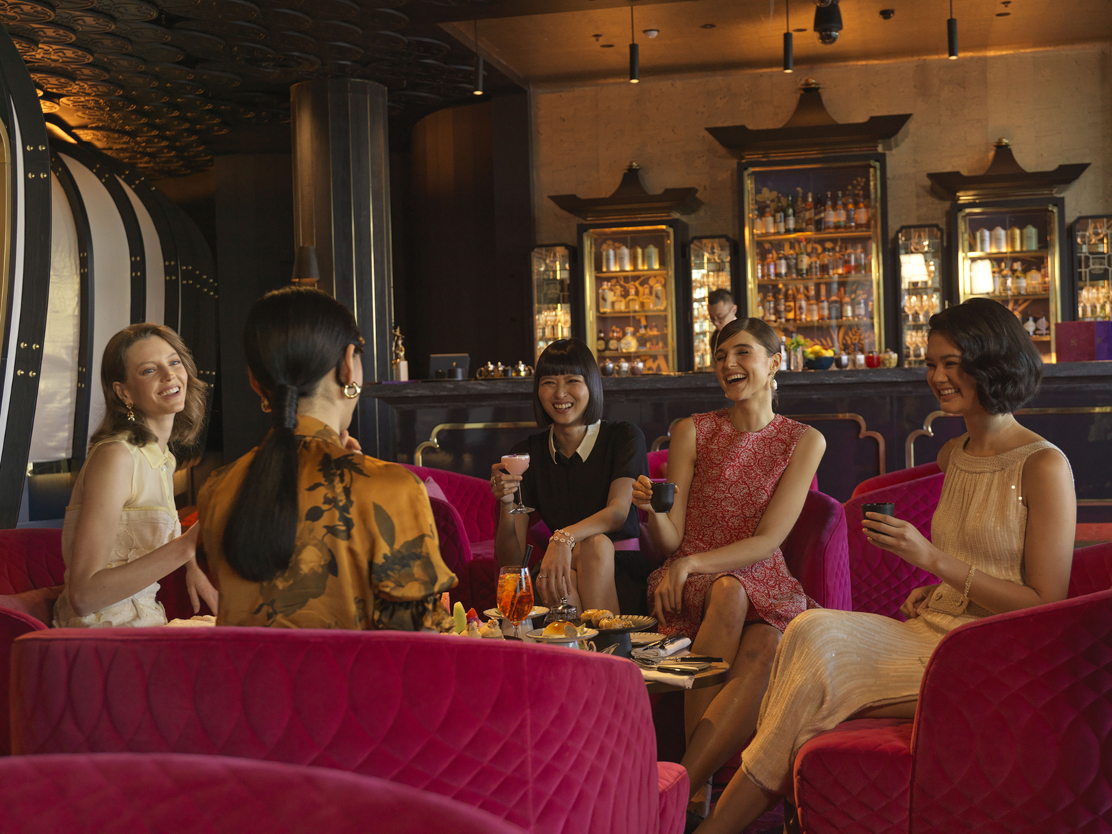 ladies drinking in teahouse lounge bar
